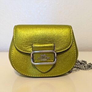 Coach Green and Silver Mini Crossbody Bag Nwot